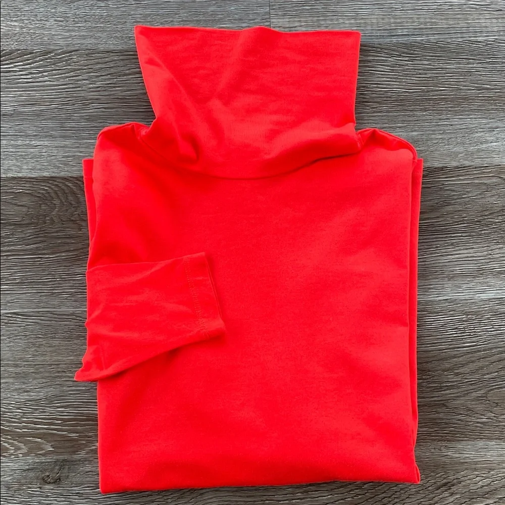 Lands’ End Fitted Turtleneck Red Orange Women's Size XS Stretch Layering 381876 - Picture 10 of 10